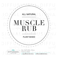 1 x All Natural, Muscle Rub Label, 50x50mm, Premium Quality Oil Resistant Vinyl