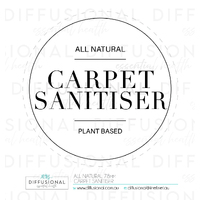 1 x All Natural, Carpet Sanitiser Label, 78x78mm, Premium Quality Oil Resistant Vinyl