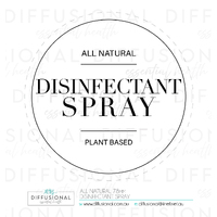1 x All Natural, Disinfectant Spray Label, 78x78mm, Premium Quality Oil Resistant Vinyl