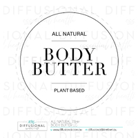 BULK - 20 x All Natural, Body Butter Label, 78x78mm, Premium Quality Oil Resistant Vinyl **SAVE 15%**