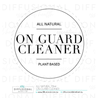 1 x All Natural, On Guard Cleaner Label, 78x78mm, Premium Quality Oil Resistant Vinyl