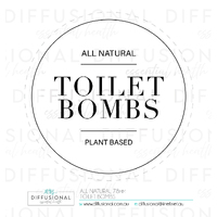 BULK - 20 x All Natural, Toilet Bombs Label, 78x78mm, Premium Quality Oil Resistant Vinyl **SAVE 15%**