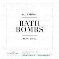 BULK - 50 x All Natural, Bath Bombs Label, 78x78mm, Premium Quality Oil Resistant Vinyl **SAVE 20%**