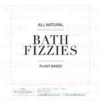 1 x All Natural, Bath Fizzies Label, 78x78mm, Premium Quality Oil Resistant Vinyl