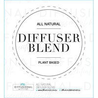 BULK - 10 x All Natural, Diffuser Blend Label, 35x35mm, Premium Quality Oil Resistant Vinyl **SAVE 10%**