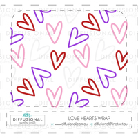 Love Hearts 10ml Roller Bottle Wrap, Clear Vinyl Label, 50x60mm