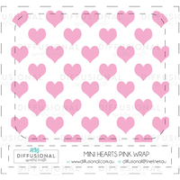 Pink Mini Hearts 10ml Roller Bottle Wrap, Clear Vinyl Label, 50x60mm