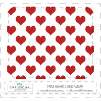 Red Mini Hearts 10ml Roller Bottle Wrap, Clear Vinyl Label, 50x60mm
