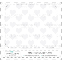 White Mini Hearts 10ml Roller Bottle Wrap, Clear Vinyl Label, 50x60mm