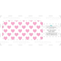 Pink Mini Hearts 5ml Roller Bottle Wrap, Clear Vinyl Label, 59x28mm