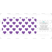 Purple Mini Hearts 5ml Roller Bottle Wrap, Clear Vinyl Label, 59x28mm