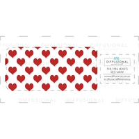 Red Mini Hearts 5ml Roller Bottle Wrap, Clear Vinyl Label, 59x28mm