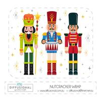 Nutcracker - Christmas 2023 10ml Roller Bottle Wrap, Clear Vinyl Label, 50x60mm