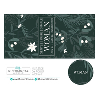 1 x Mistletoe, Woman 5ml Roller Label, 29x59mm, Premium Quality Oil Resistant Vinyl