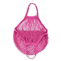 Hot Pink - Mesh Net String Shopping Bag, Reusable Fruit Storage, Handbag etc.