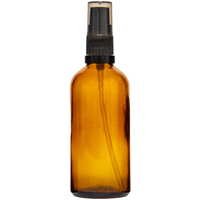 100ml Amber Glass Gel/Serum Pump Bottle with Black Top