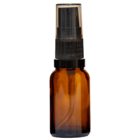15ml Amber Glass Gel/Serum Pump Bottle with Black Top