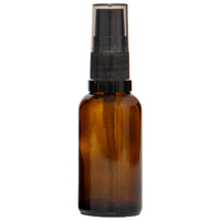 30ml Amber Glass Gel/Serum Pump Bottle with Black Top