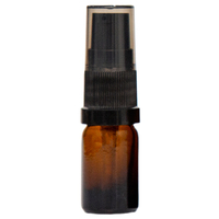 5ml Amber Glass Gel/Serum Pump Bottle with Black Top