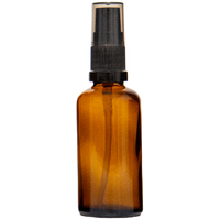50ml Amber Glass Gel/Serum Pump Bottle with Black Top
