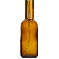 100ml Amber Glass Gel/Serum Pump Bottle with Gold Aluminium Top