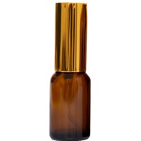 15ml Amber Glass Gel/Serum Pump Bottle with Gold Aluminium Top