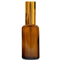 30ml Amber Glass Gel/Serum Pump Bottle with Gold Aluminium Top