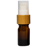 5ml Amber Glass Gel/Serum Pump Bottle with Bamboo Top
