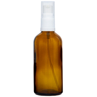 100ml Amber Glass Gel/Serum Pump Bottle with White Top