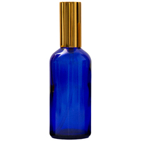 100ml Cobalt Blue Glass Gel/Serum Pump Bottle with Gold Aluminium Top