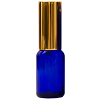 15ml Cobalt Blue Glass Gel/Serum Pump Bottle with Gold Aluminium Top