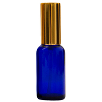 30ml Cobalt Blue Glass Gel/Serum Pump Bottle with Gold Aluminium Top