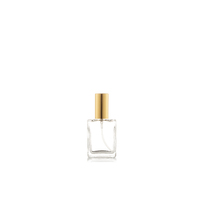 15ml Perfume Bottle, Clear Glass, Gold Aluminium Top