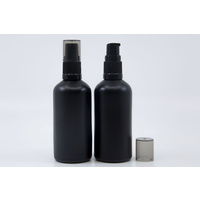 Bottle, Pump, Matte Black, 100ml, Black Top
