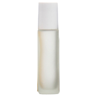 FROSTED CLEAR - 10ml (Thick Glass) Roller Bottle, Steel Ball, White Lid