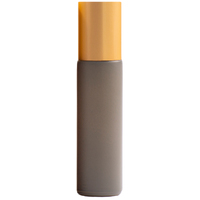 SMOKE - 10ml (Thick Glass) Matte Colour Roller Bottle, Steel Ball, Gold Lid