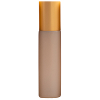 TAUPE - 10ml (Thick Glass) Matte Colour Roller Bottle, Steel Ball, Gold Lid