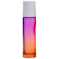 YELLOW PINK - 10ml (Thick Glass) Roller Bottle, Steel Ball, White Lid