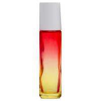 RED YELLOW - 10ml (Thick Glass) Roller Bottle, Steel Ball, White Lid