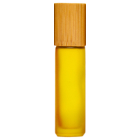 FROSTED YELLOW - 10ml (Thick Glass) Roller Bottle, Steel Ball, Bamboo Lid