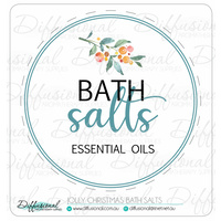 1 x Bath Salts Label - Jolly Christmas, 78x78mm, Premium Quality Vinyl