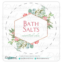 BULK - 10 x Bath Salts Label - Christmas, 78x78mm, Premium Quality Vinyl **SAVE 10%**