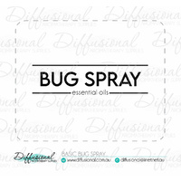 1 x Basic Bug Spray Label, 50x63mm, Essential Oil Resistant Vinyl