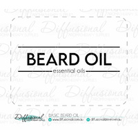 1 x Basic Beard Oil Label,42x55mm, Essential Oil Resistant Vinyl