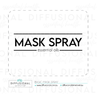 1 x Basic Mask Spray Label, 50x63mm, Essential Oil Resistant Vinyl