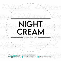 1 x Basic Night Cream Label,50x50mm, Essential Oil Resistant Vinyl