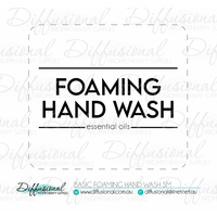 1 x Basic Foaming Hand Wash sm Label,50x54mm, Essential Oil Resistant Vinyl