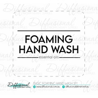 BULK - 20 x Basic Foaming Hand Wash sm Label,50x54mm, Essential Oil Resistant Laminated Vinyl **SAVE 15%**