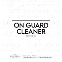 1 x On Guard Cleaner LG Label, 78x78mm, Essential Oil Resistant Vinyl