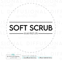 1 x Basic Soft Scrub sm Label, 50x50mm, Essential Oil Resistant Vinyl
